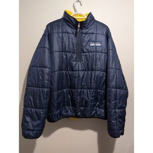 Vintage 90's Polo Sport Ralph Lauren Blue Yellow Reversible Puffer Jacket Men XL